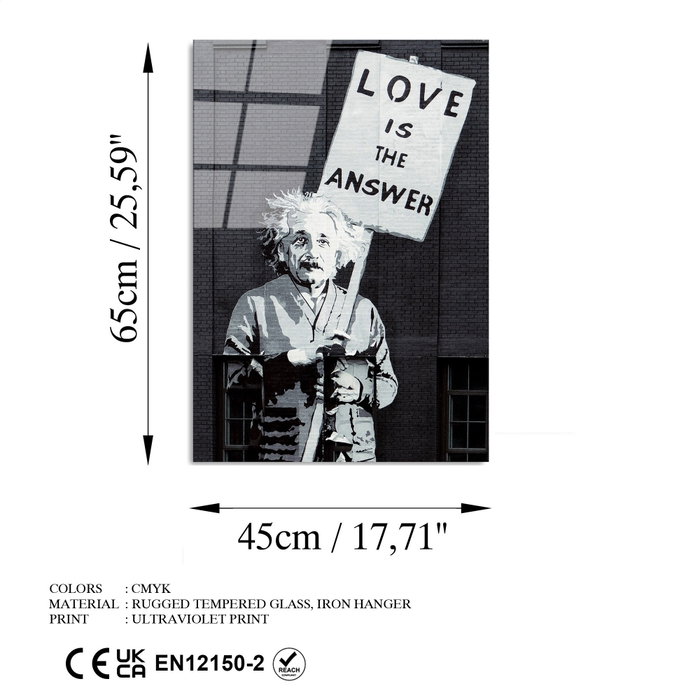 Wallity Cuadro Decorativo de Vidrio Templado Banksy UV-489 45 x 65 cm Wallity Cuadro Decorativo de Vidrio Templado Banksy UV-489 45 x 65 cm